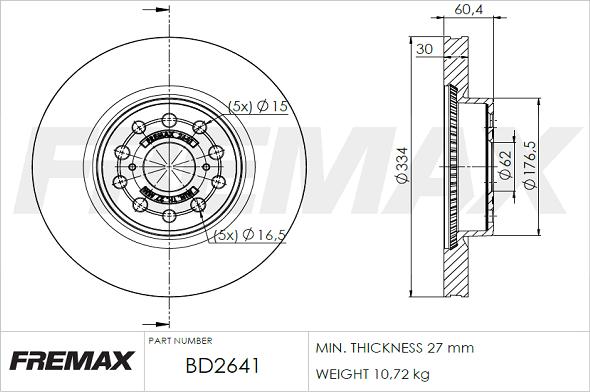 FREMAX BD-2641 - Тормозной диск avtokuzovplus.com.ua