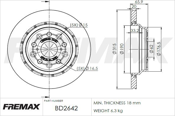 FREMAX BD-2642 - Гальмівний диск autocars.com.ua