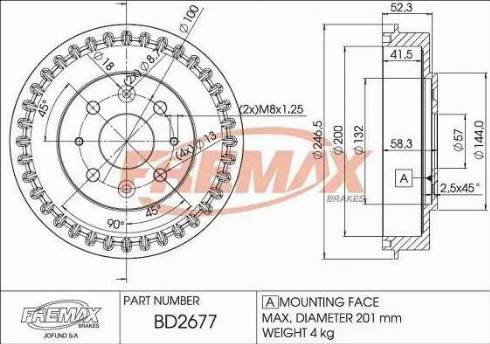 FREMAX BD-2677 - Гальмівний барабан autocars.com.ua