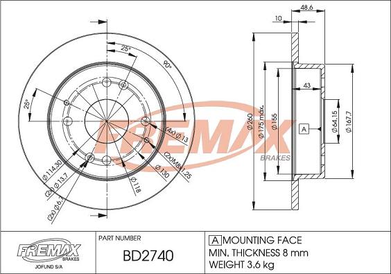 FREMAX BD-2740 - Тормозной диск avtokuzovplus.com.ua