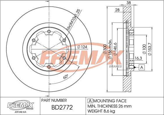 FREMAX BD-2772 - Гальмівний диск autocars.com.ua