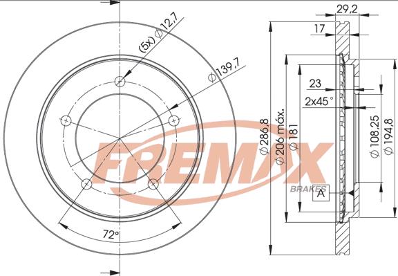 FREMAX BD-2863 - Тормозной диск avtokuzovplus.com.ua