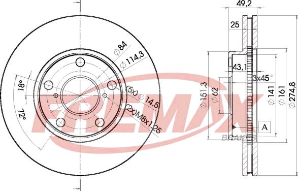 FREMAX BD-2878 - Тормозной диск avtokuzovplus.com.ua