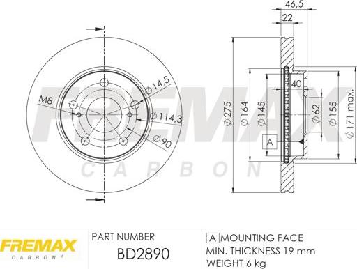 FREMAX BD-2890 - Тормозной диск avtokuzovplus.com.ua