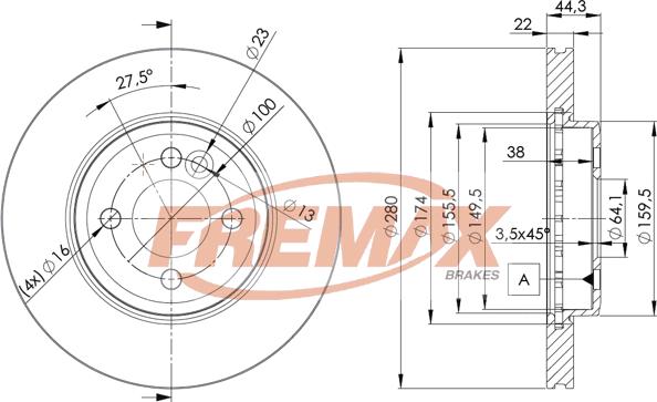 FREMAX BD-2893 - Тормозной диск avtokuzovplus.com.ua