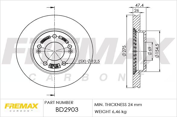 FREMAX BD-2903 - Гальмівний диск autocars.com.ua