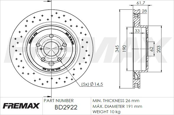 FREMAX BD-2922 - Тормозной диск avtokuzovplus.com.ua