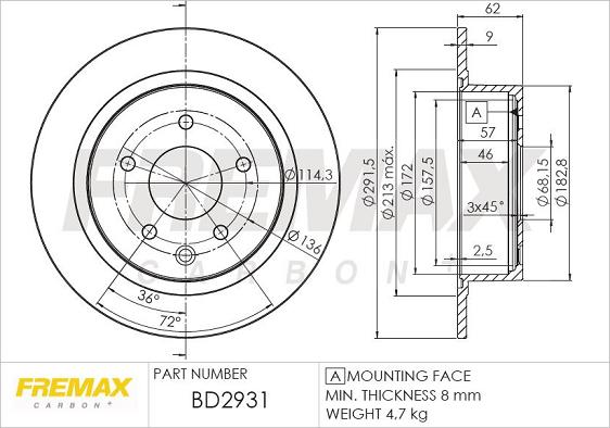 FREMAX BD-2931 - Тормозной диск avtokuzovplus.com.ua