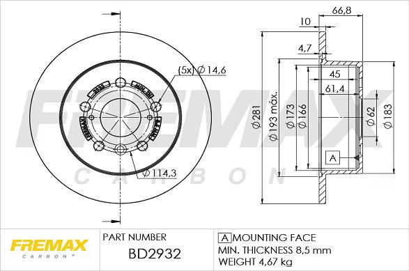 FREMAX BD-2932 - Тормозной диск avtokuzovplus.com.ua