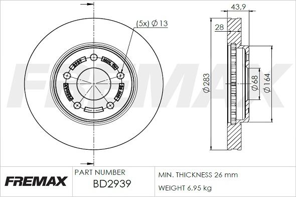 FREMAX BD-2939 - Тормозной диск avtokuzovplus.com.ua