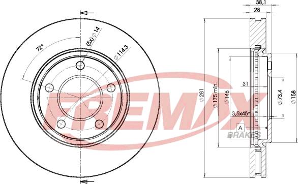 FREMAX BD-3002 - Гальмівний диск autocars.com.ua