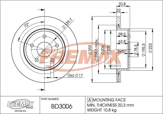 FREMAX BD-3006 - Гальмівний диск autocars.com.ua