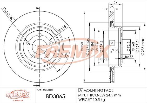 FREMAX BD-3065 - Гальмівний диск autocars.com.ua