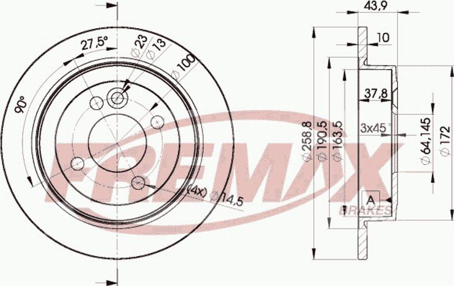 FREMAX BD-3070 - Тормозной диск avtokuzovplus.com.ua