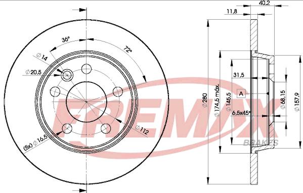 FREMAX BD-3111 - Тормозной диск avtokuzovplus.com.ua