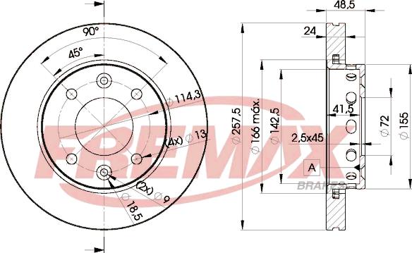 FREMAX BD-3248 - Тормозной диск avtokuzovplus.com.ua