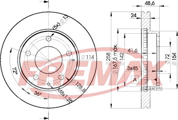 FREMAX BD-3258 - Тормозной диск avtokuzovplus.com.ua