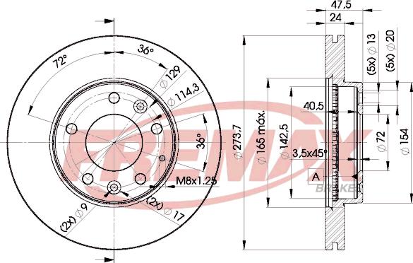 FREMAX BD-3267 - Тормозной диск avtokuzovplus.com.ua