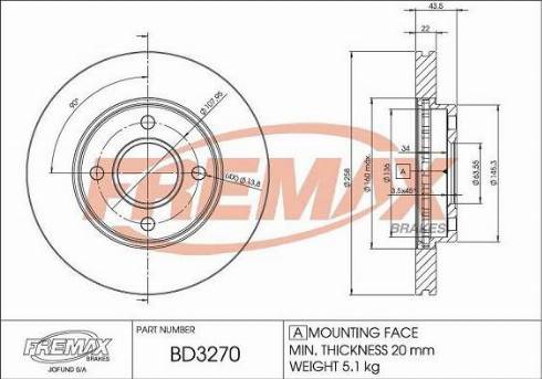 FREMAX BD-3270 - Гальмівний диск autocars.com.ua