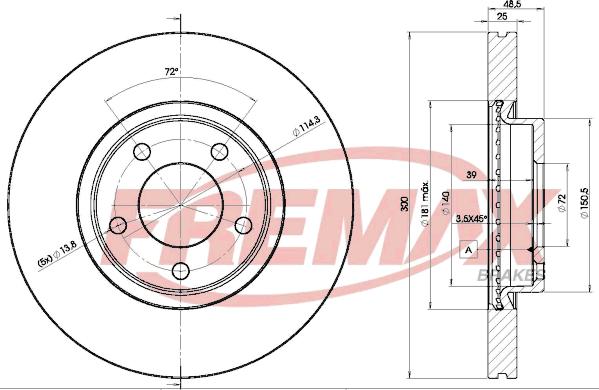 FREMAX BD-3273 - Тормозной диск avtokuzovplus.com.ua