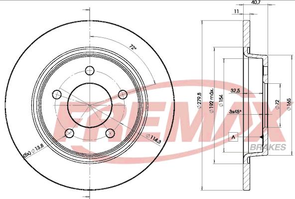 FREMAX BD-3276 - Тормозной диск avtokuzovplus.com.ua