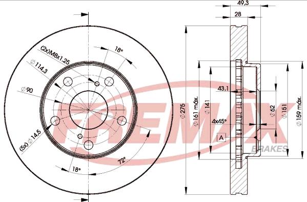 FREMAX BD-3304 - Гальмівний диск autocars.com.ua