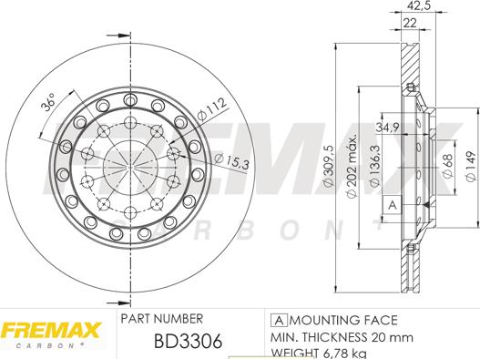 FREMAX BD-3306 - Тормозной диск avtokuzovplus.com.ua