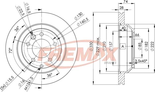 FREMAX BD-3328 - Тормозной диск avtokuzovplus.com.ua