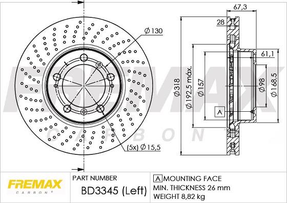 FREMAX BD-3345 - Гальмівний диск autocars.com.ua