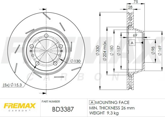 FREMAX BD-3387 - Гальмівний диск autocars.com.ua