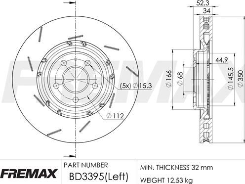 FREMAX BD-3395 - Гальмівний диск autocars.com.ua