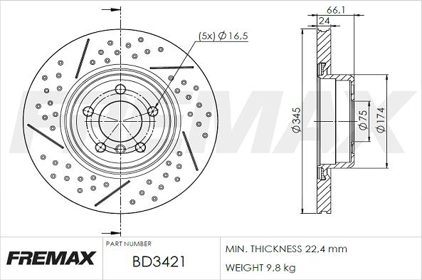 FREMAX BD-3421 - Гальмівний диск autocars.com.ua