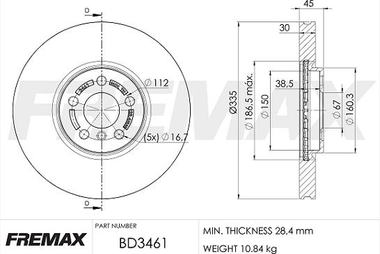 FREMAX BD-3461 - Гальмівний диск autocars.com.ua