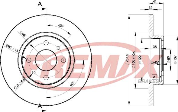 FREMAX BD-3466 - Тормозной диск avtokuzovplus.com.ua