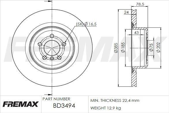 FREMAX BD-3494 - Тормозной диск avtokuzovplus.com.ua