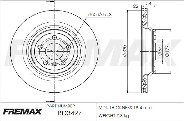 FREMAX BD-3497 - Гальмівний диск autocars.com.ua