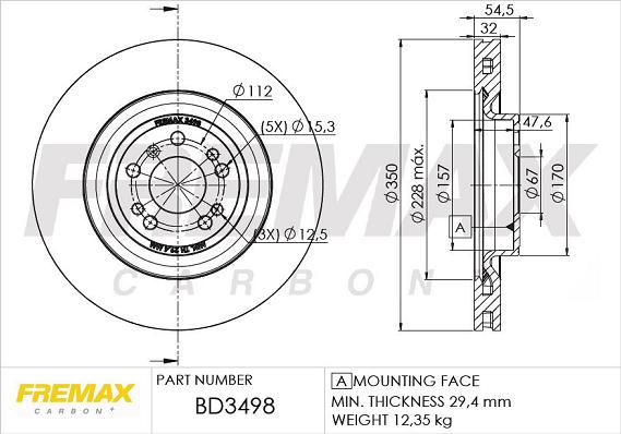 FREMAX BD-3498 - Гальмівний диск autocars.com.ua