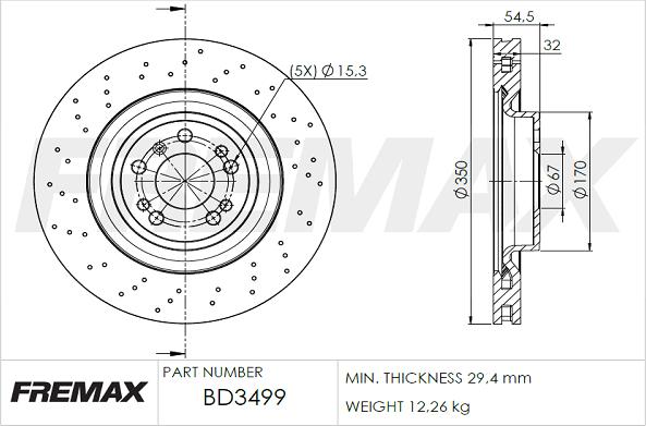 FREMAX BD-3499 - Гальмівний диск autocars.com.ua