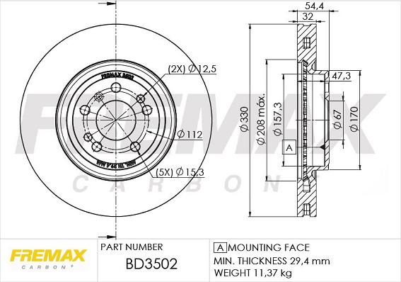 FREMAX BD-3502 - Тормозной диск avtokuzovplus.com.ua