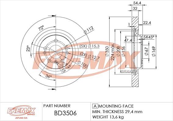 FREMAX BD-3506 - Тормозной диск avtokuzovplus.com.ua