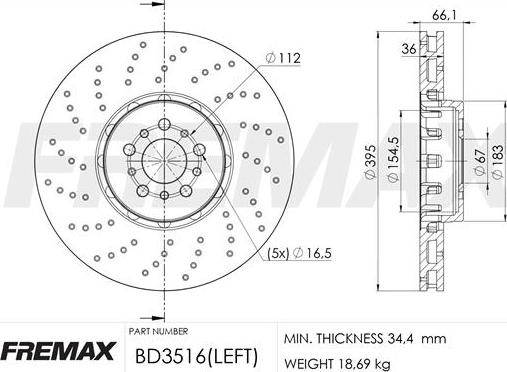 FREMAX BD-3516 - Гальмівний диск autocars.com.ua