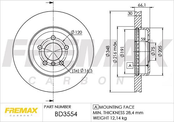 FREMAX BD-3554 - Гальмівний диск autocars.com.ua