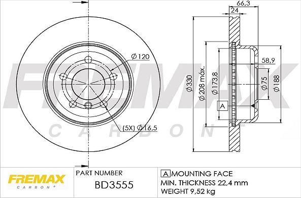 FREMAX BD-3555 - Гальмівний диск autocars.com.ua