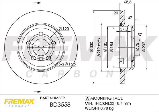 FREMAX BD-3558 - Гальмівний диск autocars.com.ua