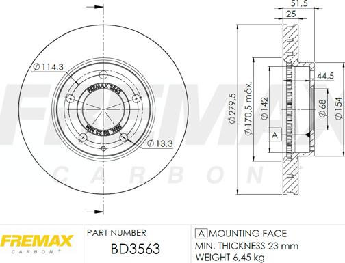 FREMAX BD-3563 - Гальмівний диск autocars.com.ua