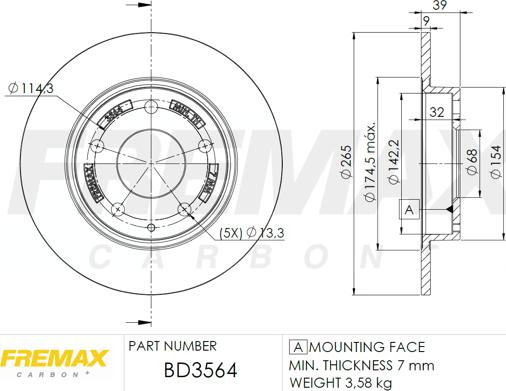 FREMAX BD-3564 - Гальмівний диск autocars.com.ua