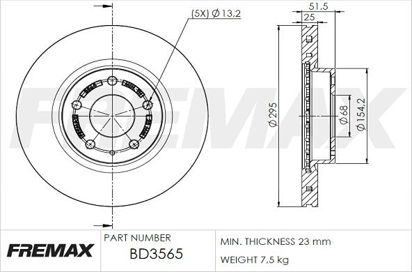 FREMAX BD-3565 - Гальмівний диск autocars.com.ua