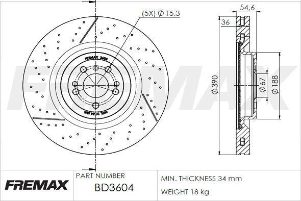 FREMAX BD-3604 - Тормозной диск avtokuzovplus.com.ua