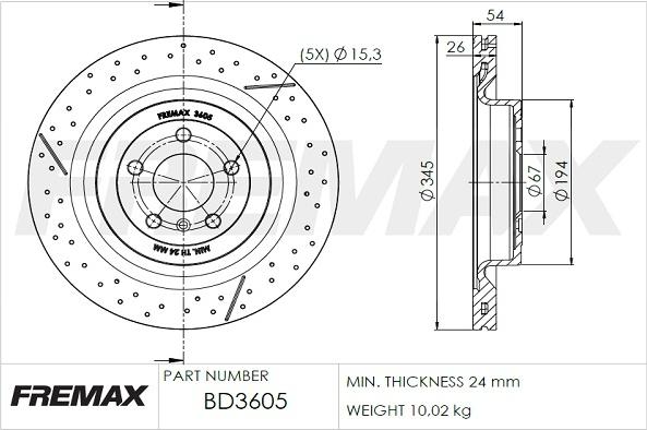 FREMAX BD-3605 - Гальмівний диск autocars.com.ua