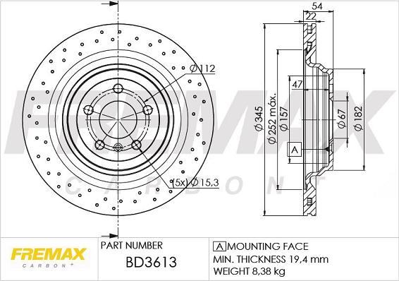 FREMAX BD-3613 - Гальмівний диск autocars.com.ua